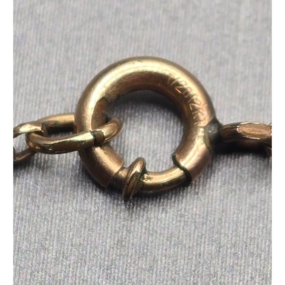 Victorian 12K Gold Filled Heart Locket Necklace Old Mine Cut Blue Paste Stones - Picture 13 of 16